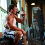 man drinking a post workout