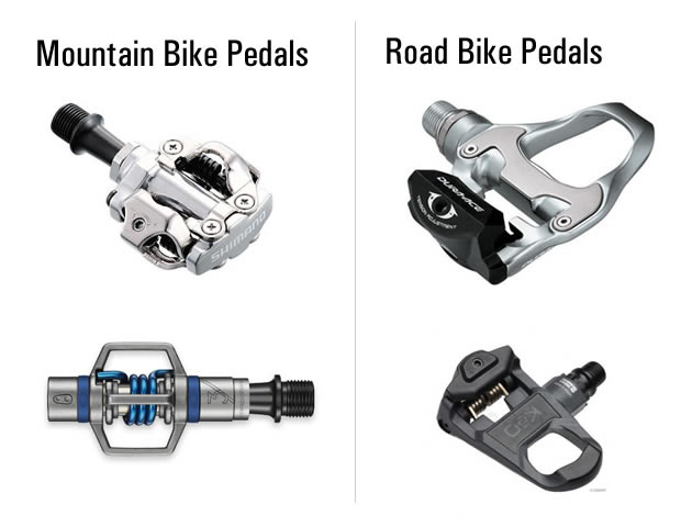 different types of bike pedals