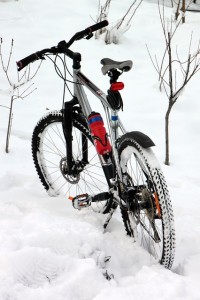 bike in the snow