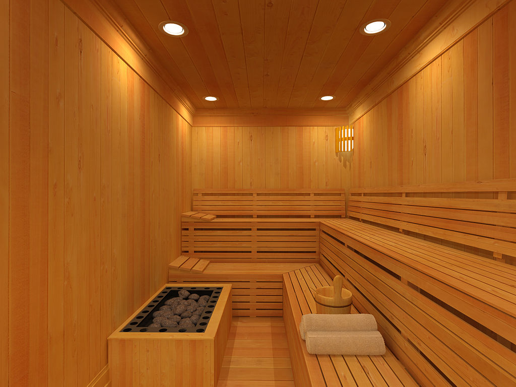 inside of a sauna